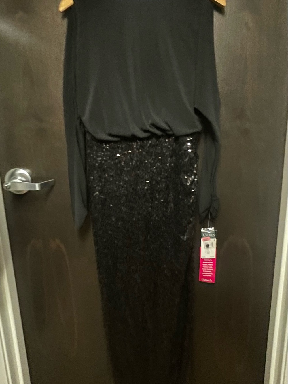 Black Sequin Evening Gown by Ralph Lauren